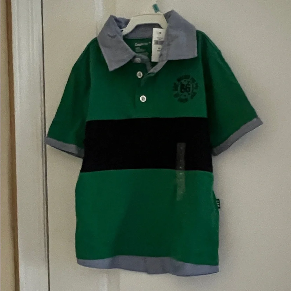 GAP Kids Polo Shirt in Green and Blue Boys XS NWT